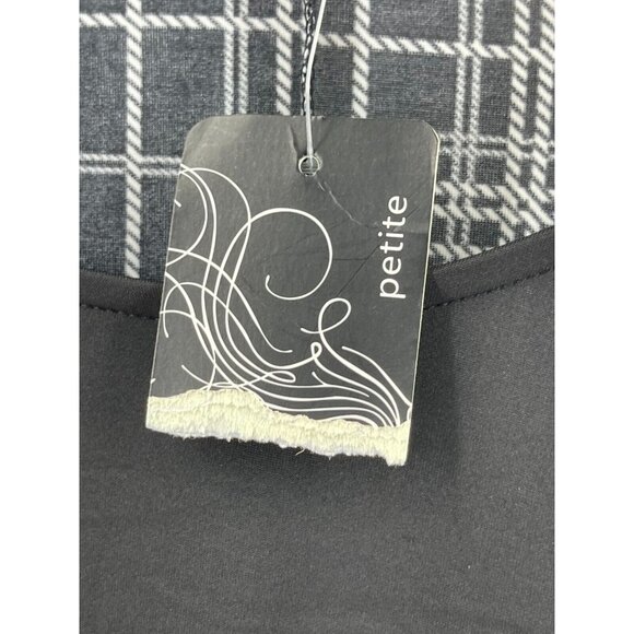 NWT Ava & Grace Women's Black Plaid 3/4 Sleeve Layered Top Blouse Size PS - Picture 4 of 11